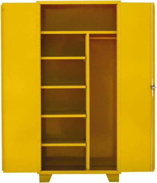 Jamco - 4 Shelf Locking Storage Cabinet - Steel, 48" Wide x 24" Deep x 78" High, Yellow - Americas Industrial Supply