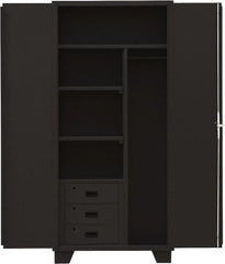 Jamco - 3 Shelf Locking Storage Cabinet - Steel, 36" Wide x 24" Deep x 78" High, Black - Americas Industrial Supply