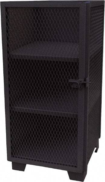 Jamco - 3 Shelf Security Storage Cabinet - Steel, 36" Wide x 24" Deep x 54" High, Black - Americas Industrial Supply