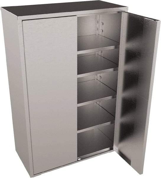 Jamco - 4 Shelf Locking Storage Cabinet - Stainless Steel, 36" Wide x 18" Deep x 73" High - Americas Industrial Supply