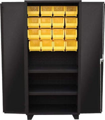 Jamco - 2 Shelf 16 Bin Storage Cabinet - Steel, 36" Wide x 24" Deep x 78" High, Black - Americas Industrial Supply