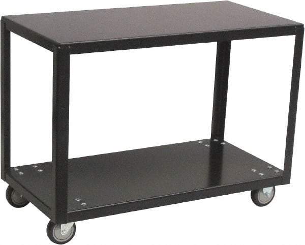 Jamco - 800 Lb Capacity, 30" Wide x 18" Long x 28" High Transport Cart - 2 Shelf, Steel, 2 Rigid/2 Swivel Casters - Americas Industrial Supply