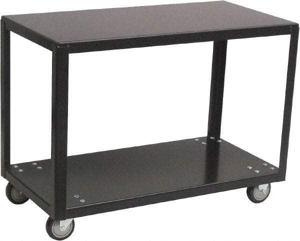 Jamco - 800 Lb Capacity, 24" Wide x 18" Long x 28" High Transport Cart - 2 Shelf, Steel, 2 Rigid/2 Swivel Casters - Americas Industrial Supply