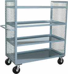 Jamco - 3,000 Lb Capacity, 4 Shelf, 2-Sided Steel Mesh Stock Truck - 24" Long x 60" Wide x 57" High, 6" Diam Phenolic Wheels - Americas Industrial Supply