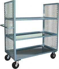Jamco - 3,000 Lb Capacity, 3 Shelf, 2-Sided Steel Mesh Stock Truck - 24" Long x 48" Wide x 57" High, 6" Diam Phenolic Wheels - Americas Industrial Supply