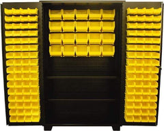 Jamco - 2 Shelf 148 Bin Storage Cabinet - Steel, 48" Wide x 24" Deep x 78" High, Black - Americas Industrial Supply