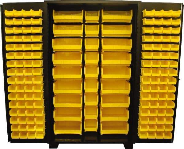 Jamco - 155 Bin Storage Cabinet - Steel, 48" Wide x 24" Deep x 78" High, Black - Americas Industrial Supply
