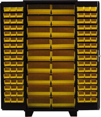 Jamco - 114 Bin Storage Cabinet - Steel, 36" Wide x 24" Deep x 78" High, Black - Americas Industrial Supply