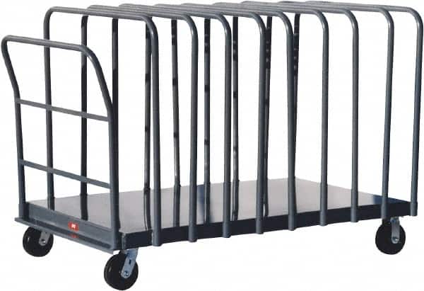 Jamco - 1,800 Lb Capacity Adjustable Panel Truck - Steel Deck, 48" OAW, 9" Platform Height, Phenolic Casters - Americas Industrial Supply