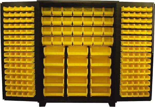 Jamco - 203 Bin Storage Cabinet - Steel, 60" Wide x 24" Deep x 78" High, Black - Americas Industrial Supply