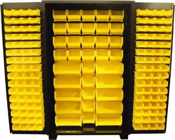 Jamco - 163 Bin Storage Cabinet - Steel, 48" Wide x 24" Deep x 78" High, Black - Americas Industrial Supply