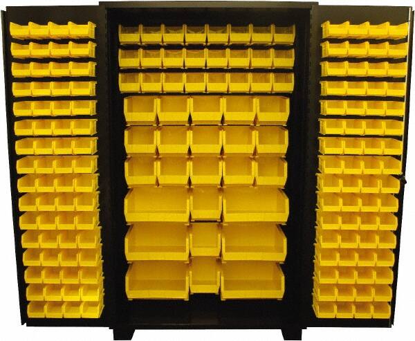 Jamco - 176 Bin Storage Cabinet - Steel, 48" Wide x 24" Deep x 78" High, Black - Americas Industrial Supply
