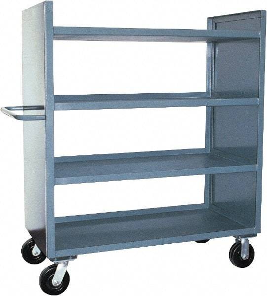 Jamco - 3,000 Lb Capacity, 4 Shelf, 2-Sided Steel Shelf Truck - 30" Long x 60" Wide x 57" High, 6" Diam Phenolic Wheels - Americas Industrial Supply