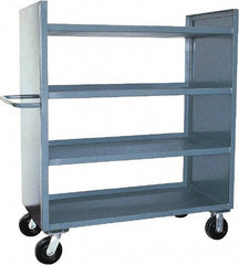 Jamco - 3,000 Lb Capacity, 4 Shelf, 2-Sided Steel Shelf Truck - 24" Long x 48" Wide x 57" High, 6" Diam Phenolic Wheels - Americas Industrial Supply