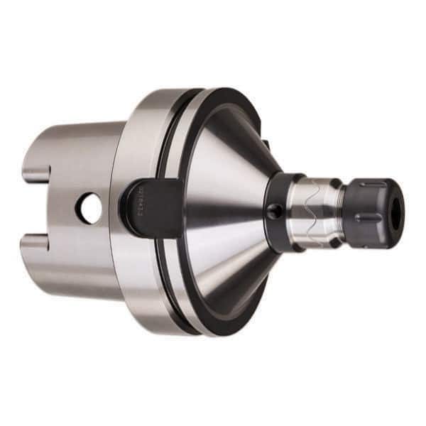 HAIMER - 2mm to 16mm Capacity, 100mm Projection, HSK125A Hollow Taper, ER25 Collet Chuck - 0.0001" TIR - Exact Industrial Supply