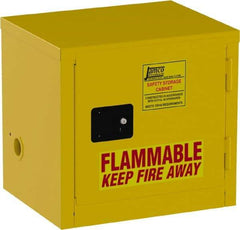 Jamco - 1 Door, Yellow Steel Double Wall Safety Cabinet for Flammable and Combustible Liquids - 22" High x 18" Wide x 23" Deep, Self Closing Door, 3 Point Key Lock, 6 Gal Capacity - Americas Industrial Supply