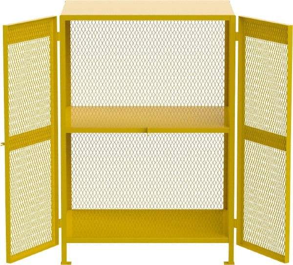 Jamco - Gas Cylinder Storage Cabinet - Steel, 40" Wide x 50" Deep x 71" High, Yellow - Americas Industrial Supply