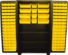 Jamco - 2 Shelf 140 Bin Storage Cabinet - Steel, 48" Wide x 24" Deep x 78" High, Black - Americas Industrial Supply
