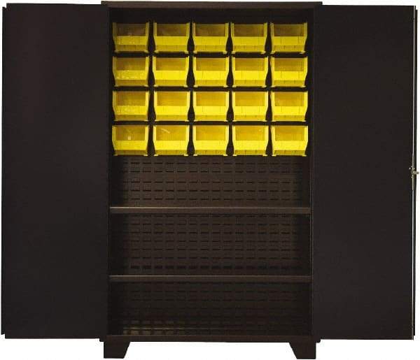 Jamco - 2 Shelf 20 Bin Storage Cabinet - Steel, 48" Wide x 24" Deep x 78" High, Black - Americas Industrial Supply