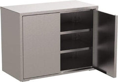 Jamco - 2 Shelf Locking Storage Cabinet - Stainless Steel, 48" Wide x 24" Deep x 37" High - Americas Industrial Supply