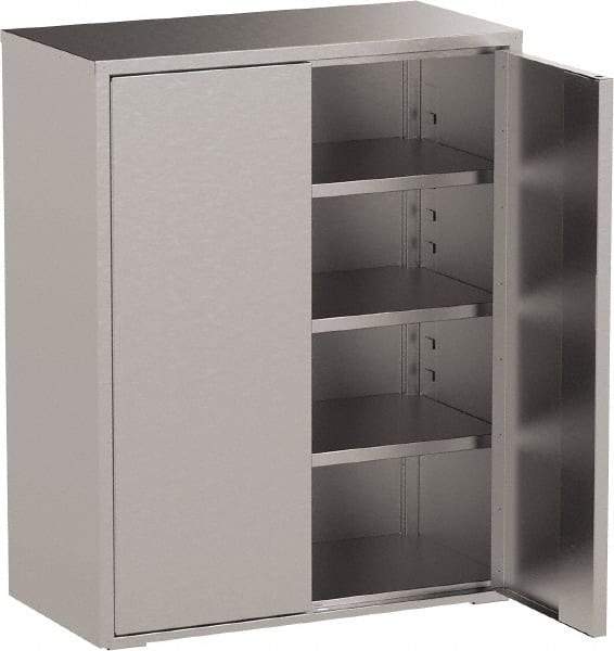 Jamco - 3 Shelf Locking Storage Cabinet - Stainless Steel, 36" Wide x 18" Deep x 61" High - Americas Industrial Supply