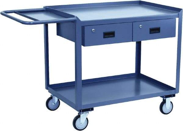 Jamco - Flush Mobile Work Bench - Steel, Gray, 24" Long x 48" Deep x 39" High - Americas Industrial Supply