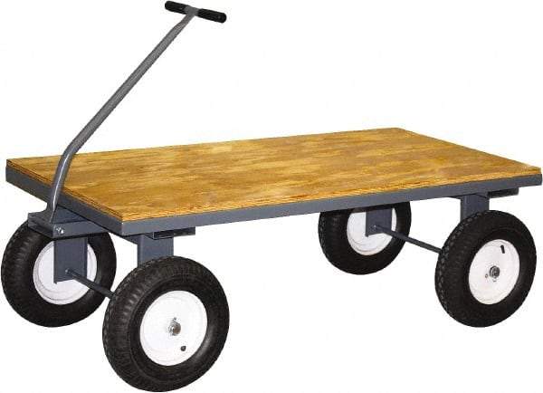 Jamco - 2,500 Lb Capacity Wood/Steel Steel Wagon Truck - 30" OAW, 20" Platform Height, Mold-On Rubber Casters - Americas Industrial Supply