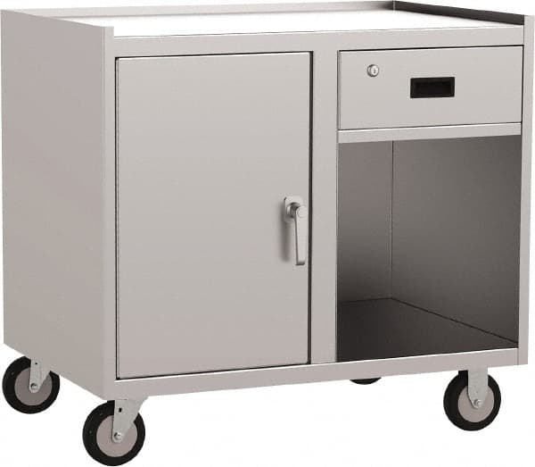Jamco - 36" Wide x 34" High x 24" Deep, Mobile Closed Cabinet - 1,200 Lb Capacity, 18" Shelf Clearance - Americas Industrial Supply
