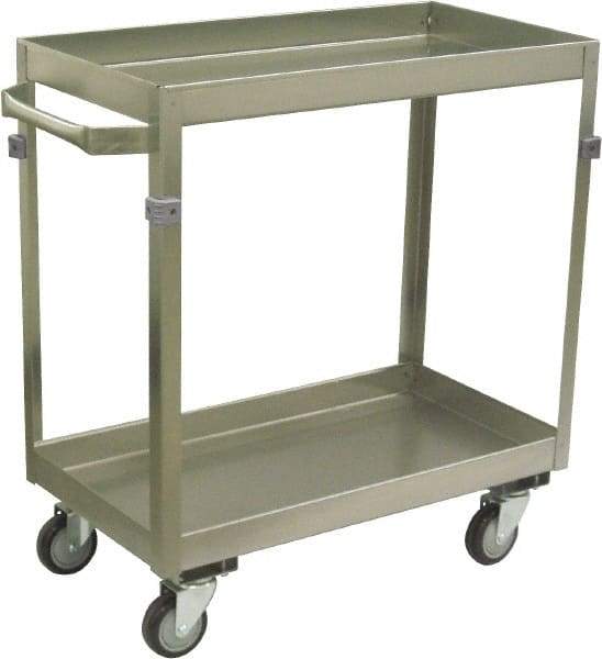 Jamco - 600 Lb Capacity, 48" Wide x 22" Long x 34" High Deep Shelf Cart - 2 Shelf, Stainless Steel, 4 Swivel Casters - Americas Industrial Supply