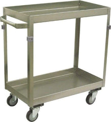 Jamco - 600 Lb Capacity, 48" Wide x 22" Long x 34" High Deep Shelf Cart - 2 Shelf, Stainless Steel, 4 Swivel Casters - Americas Industrial Supply