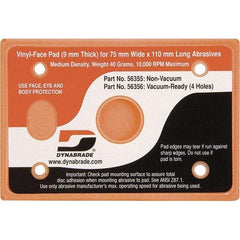 Dynabrade - 4-1/4 x 3" Rectangular Adhesive/PSA Backing Pad - Dynabug II Compatible, Screw Attachment, Nonvacuum Pad, 3/8" Thick, Medium Density - Americas Industrial Supply