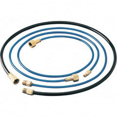 Dynabrade - 1/4" ID x 3/8" OD 3' Long Hose - Female/Male Ends, 90 Working psi, 1/4" Fitting, Black & Blue - Americas Industrial Supply