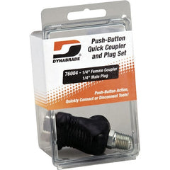 Dynabrade - 2 Piece 1/4" Body 1/4 NPT 150 psi Composite Industrial Pneumatic Coupling Plug Set - Americas Industrial Supply