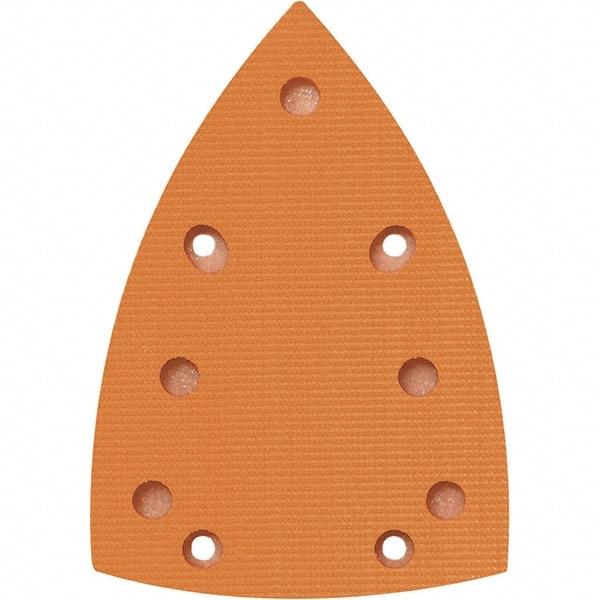 Dynabrade - 5-5/8 x 3-7/8" Triangular Hook Face Backing Pad - Dynabug II Compatible, Screw Attachment, Vacuum Pad, 3/8" Thick, Medium Density, Short Nap - Americas Industrial Supply