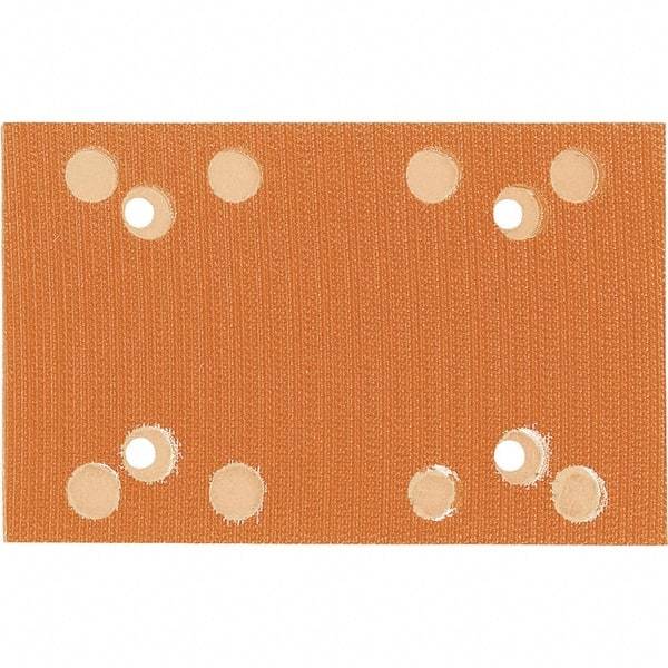 Dynabrade - 5 x 3-1/4" Rectangular Hook Face Backing Pad - Dynabug Model T Compatible, Screw Attachment, Vacuum Pad, 3/8" Thick, Medium Density, Short Nap - Americas Industrial Supply