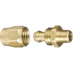 Dynabrade - 1/4 NPT Thread Hose Barb x Female NPT Connector - 3/8" ID Hose, Brass - Americas Industrial Supply