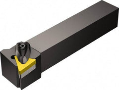 Sandvik Coromant - DTGNR/L, Left Hand Cut, -1° Lead Angle, 25mm Shank Height x 25mm Shank Width, Negative Rake Indexable Turning Toolholder - 150mm OAL, TNMG 16 04 08, TNMG 332 Insert Compatibility, Series T-Max P - Americas Industrial Supply