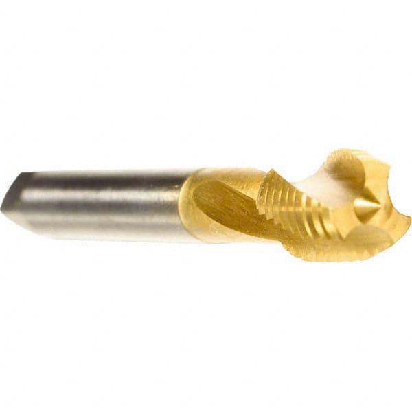 Emuge - 5/8-11 UNC 3 Flute 2BX Modified Bottoming Spiral Flute Tap - Cobalt, TiN Finish, 4.331" OAL, Right Hand Flute, Right Hand Thread, Series Rekord D - Americas Industrial Supply