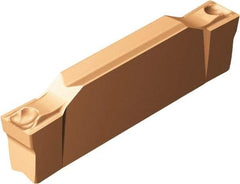 Sandvik Coromant - HN123 GF Grade 1125, 4mm Cutting Width Carbide Grooving Insert - 24.4mm Max Depth of Cut, Neutral, 0.4mm Corner Radius, TiAlN Finish - Americas Industrial Supply
