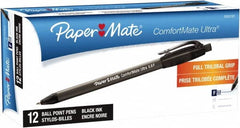 Paper Mate - 0.8mm Ball Point Retractable Pen - Black - Americas Industrial Supply