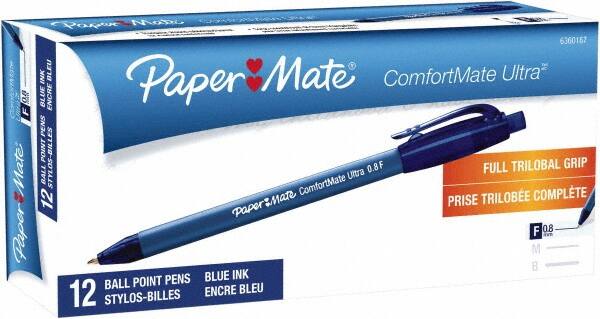 Paper Mate - 0.8mm Ball Point Retractable Pen - Blue - Americas Industrial Supply