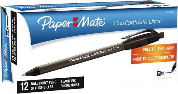 Paper Mate - 1mm Ball Point Retractable Pen - Black - Americas Industrial Supply