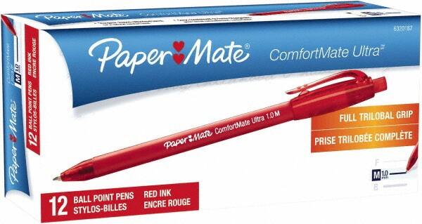 Paper Mate - 1mm Ball Point Retractable Pen - Red - Americas Industrial Supply