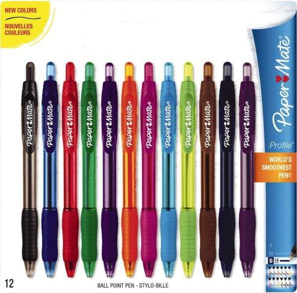 Paper Mate - 1.4mm Ball Point Retractable Pen - Assorted Colors - Americas Industrial Supply