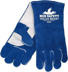MCR Safety - Size L Foam Lined Cowhide Welding Glove - Blue, Pair - Americas Industrial Supply