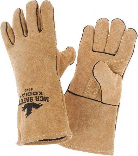 MCR Safety - Size L Jersey Lined Cowhide Welding Glove - Tan, Pair - Americas Industrial Supply
