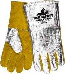 MCR Safety - Size XL Jersey Lined Aluminized Leather Welding Glove - Brown, Pair - Americas Industrial Supply