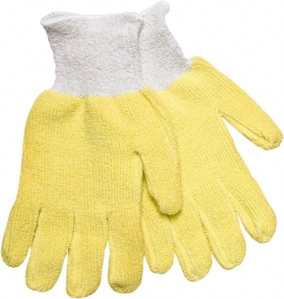 MCR Safety - Size S, ANSI Cut Lvl 3, Kevlar/Polycotton Cut Resistant Gloves - 12" Long, Knit Wrist, Yellow, Paired - Americas Industrial Supply