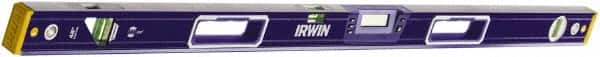 Irwin - 48" Long 3 Vial Box Beam Level - Aluminum, Blue - Americas Industrial Supply