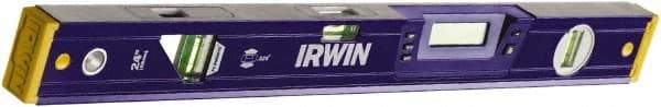 Irwin - 24" Long 3 Vial Box Beam Level - Aluminum, Blue - Americas Industrial Supply